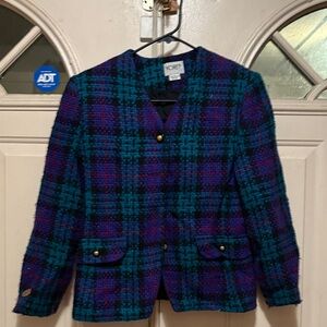 Koret Blue and Purple Textured Blazer